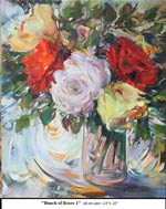 Bunch of Roses-1, Oil on Canvas